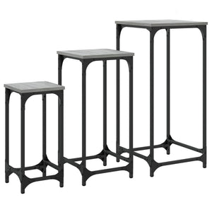 vidaXL Nesting Side Tables 3 pcs Grey Sonoma Engineered Wood