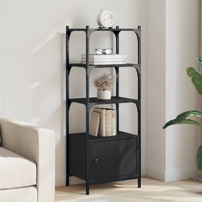 vidaXL Bookcase 3-Tier Black 41x30x109.5 cm Engineered Wood