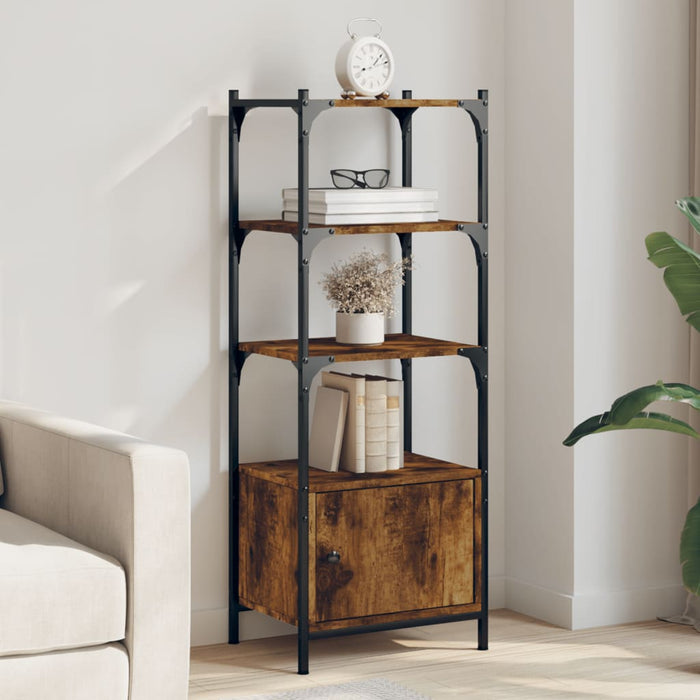 vidaXL Bookcase 3-Tier Smoked Oak 41x30x109.5 cm Engineered Wood