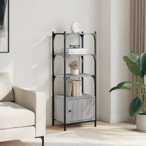 vidaXL Bookcase 3-Tier Grey Sonoma 41x30x109.5 cm Engineered Wood