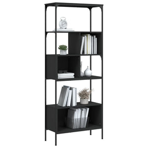 vidaXL Bookcase 5-Tier Black 76x33x188.5 cm Engineered Wood