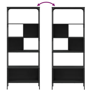 vidaXL Bookcase 5-Tier Black 76x33x188.5 cm Engineered Wood