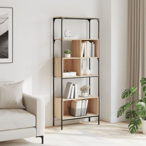 vidaXL Bookcase 5-Tier Sonoma Oak 76x33x188.5 cm Engineered Wood