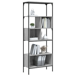 vidaXL Bookcase 5-Tier Grey Sonoma 76x33x188.5 cm Engineered Wood