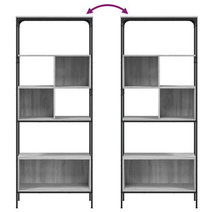 vidaXL Bookcase 5-Tier Grey Sonoma 76x33x188.5 cm Engineered Wood