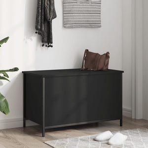 vidaXL Storage Bench Black 80x42.5x50 cm Engineered Wood