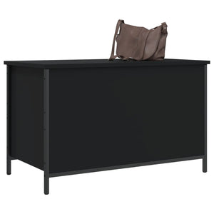 vidaXL Storage Bench Black 80x42.5x50 cm Engineered Wood