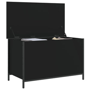 vidaXL Storage Bench Black 80x42.5x50 cm Engineered Wood