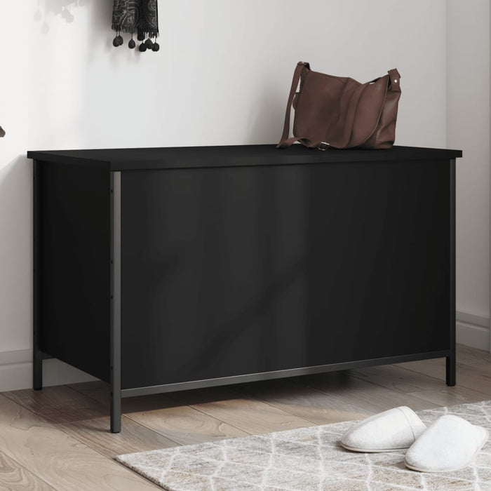 vidaXL Storage Bench Black 80x42.5x50 cm Engineered Wood