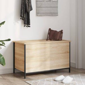 vidaXL Storage Bench Sonoma Oak 80x42.5x50 cm Engineered Wood