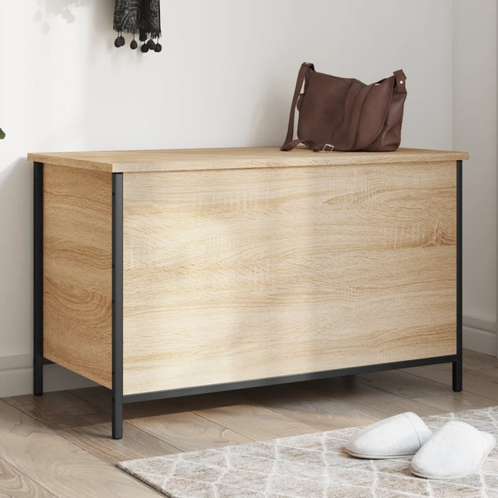 vidaXL Storage Bench Sonoma Oak 80x42.5x50 cm Engineered Wood