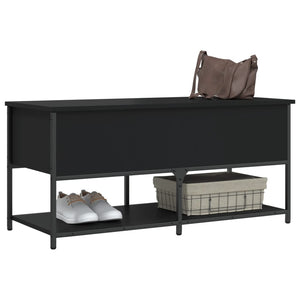 vidaXL Storage Bench Black 100x42.5x47 cm Engineered Wood