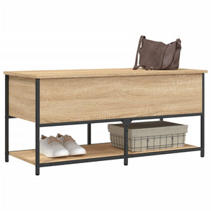 vidaXL Storage Bench Sonoma Oak 100x42.5x47 cm Engineered Wood