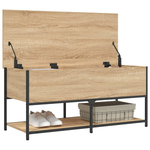 vidaXL Storage Bench Sonoma Oak 100x42.5x47 cm Engineered Wood