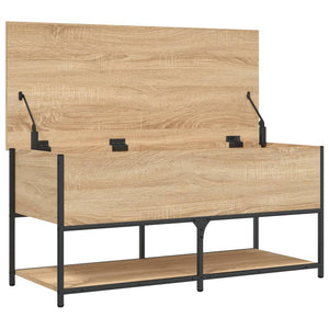 vidaXL Storage Bench Sonoma Oak 100x42.5x47 cm Engineered Wood