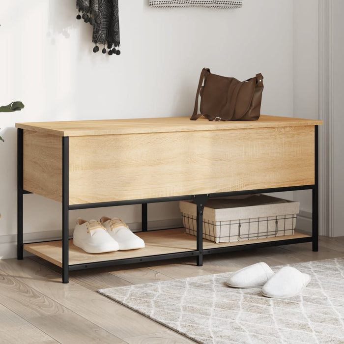 vidaXL Storage Bench Sonoma Oak 100x42.5x47 cm Engineered Wood