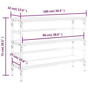 vidaXL Console Table Black 100x32x75 cm Engineered Wood