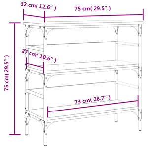 vidaXL Console Table Brown Oak 75x32x75 cm Engineered Wood