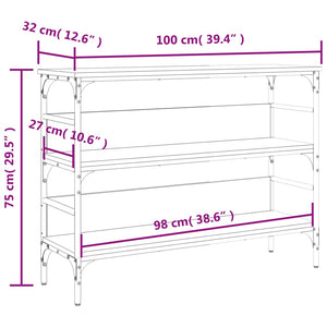 vidaXL Console Table Black 100x32x75 cm Engineered Wood