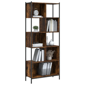 vidaXL Bookcase Smoked Oak 72x28x172 cm Engineered Wood