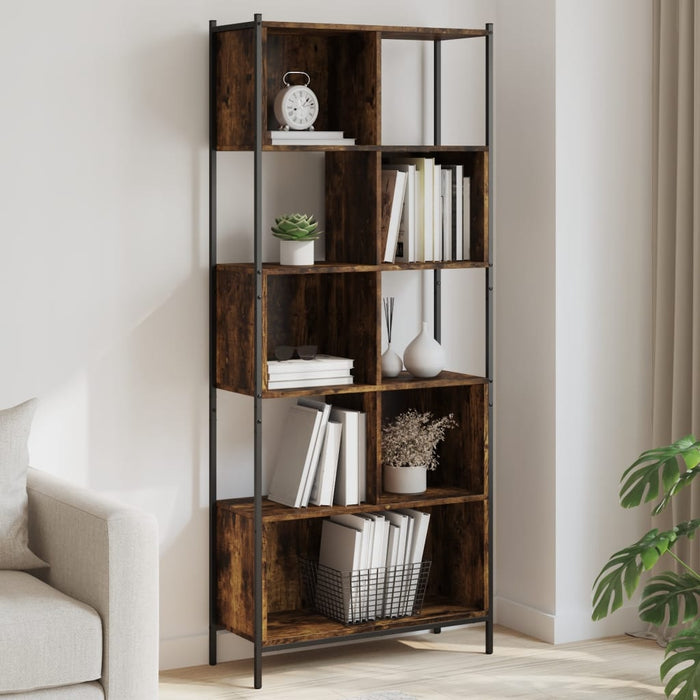 vidaXL Bookcase Smoked Oak 72x28x172 cm Engineered Wood