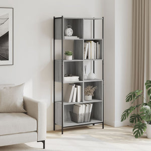 vidaXL Bookcase Grey Sonoma 72x28x172 cm Engineered Wood