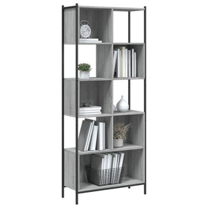 vidaXL Bookcase Grey Sonoma 72x28x172 cm Engineered Wood