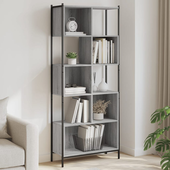 vidaXL Bookcase Grey Sonoma 72x28x172 cm Engineered Wood