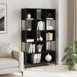 vidaXL Bookcase Black 102x28x172 cm Engineered Wood