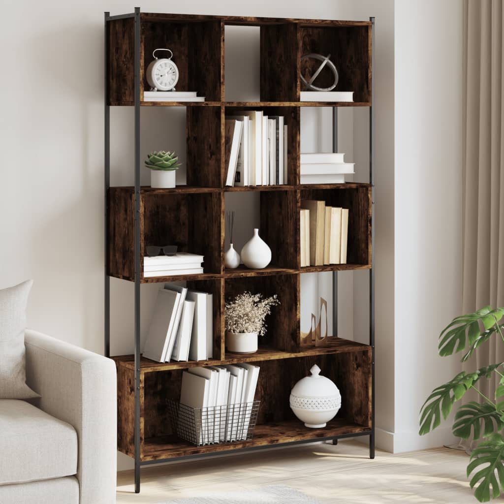 vidaXL Bookcase Smoked Oak 102x28x172 cm Engineered Wood