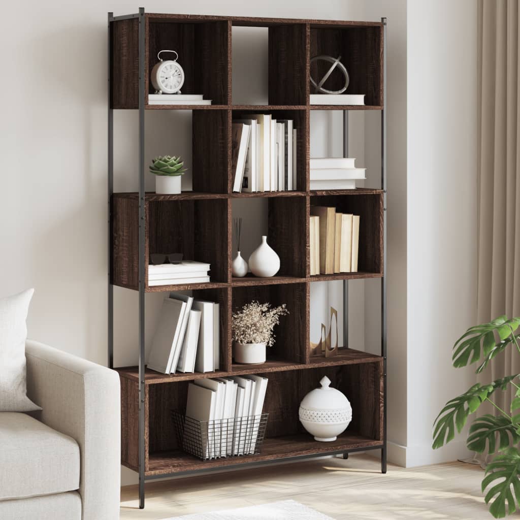 vidaXL Bookcase Brown Oak 102x28x172 cm Engineered Wood