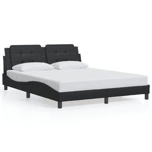 vidaXL Bed Frame without Mattress Black 160x200 cm Faux Leather