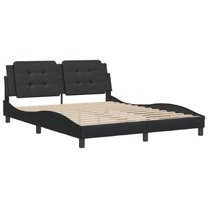 vidaXL Bed Frame without Mattress Black 160x200 cm Faux Leather