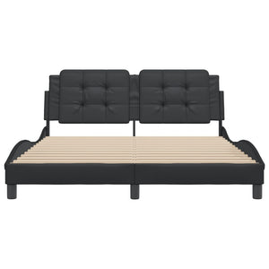 vidaXL Bed Frame without Mattress Black 160x200 cm Faux Leather