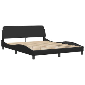 vidaXL Bed Frame without Mattress Black 160x200 cm Faux Leather