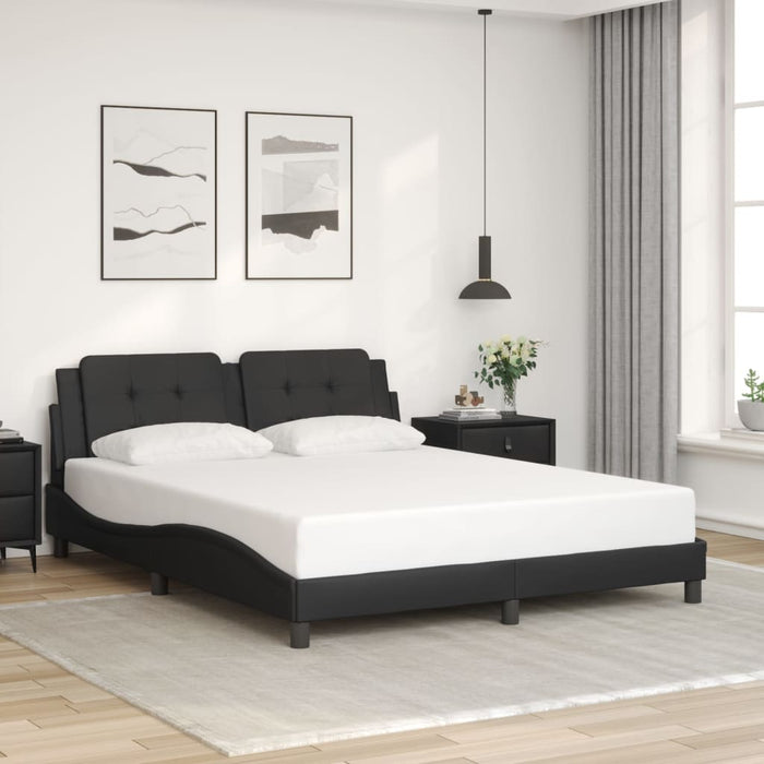 vidaXL Bed Frame without Mattress Black 160x200 cm Faux Leather