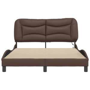 vidaXL Bed Frame with LED without Mattress Brown 140x190 cm