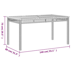 vidaXL 7 Piece Garden Dining Set with Cushions Black Poly Rattan