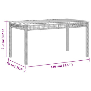 vidaXL 4 Piece Garden Dining Set with Cushions Black Poly Rattan