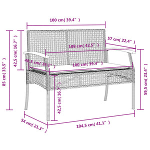 vidaXL 4 Piece Garden Dining Set with Cushions Black Poly Rattan