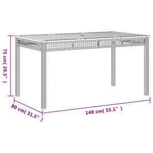 vidaXL 7 Piece Garden Dining Set with Cushions Grey Poly Rattan