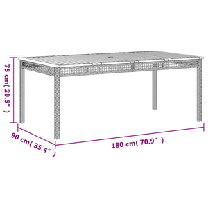 vidaXL 7 Piece Garden Dining Set with Cushions Grey Poly Rattan