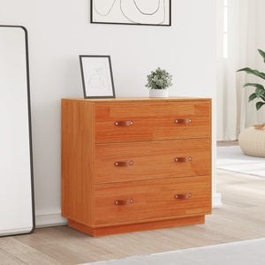 vidaXL Sideboard Wax Brown 80x40x75 cm Solid Wood Pine