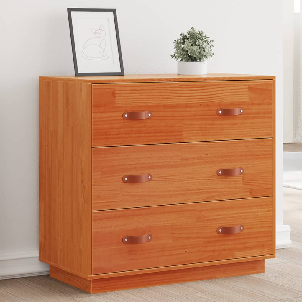 vidaXL Sideboard Wax Brown 80x40x75 cm Solid Wood Pine