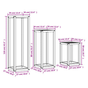 vidaXL Plant Stands 3 pcs Wax Brown Solid Wood Pine