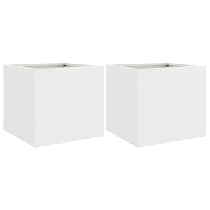 vidaXL Planters 2 pcs White 32x30x29 cm Steel