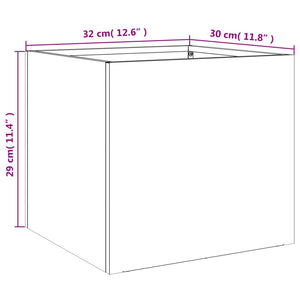 vidaXL Planters 2 pcs White 32x30x29 cm Steel