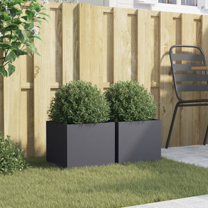 vidaXL Planters 2 pcs Anthracite 32x30x29 cm Steel