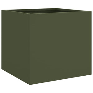 vidaXL Planter Olive Green 32x30x29 cm Steel