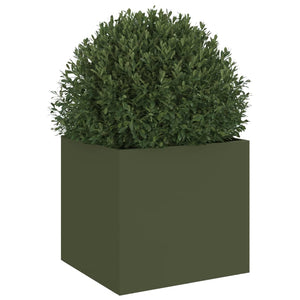 vidaXL Planter Olive Green 32x30x29 cm Steel